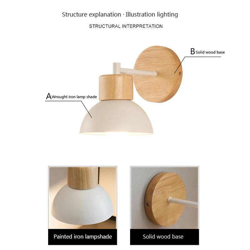 Nordic Led Wand Lampe Holz Kreative Leuchte Zimmer Balkon Treppe Sconce Schlafzimmer Nacht Dekor Licht Mit Birne Nordic Led Wand Lampe Holz Kreative Leuchte Zimmer Balkon Treppe Sconce Schlafzimmer Nacht Dekor Licht Mit Birne - Image 6