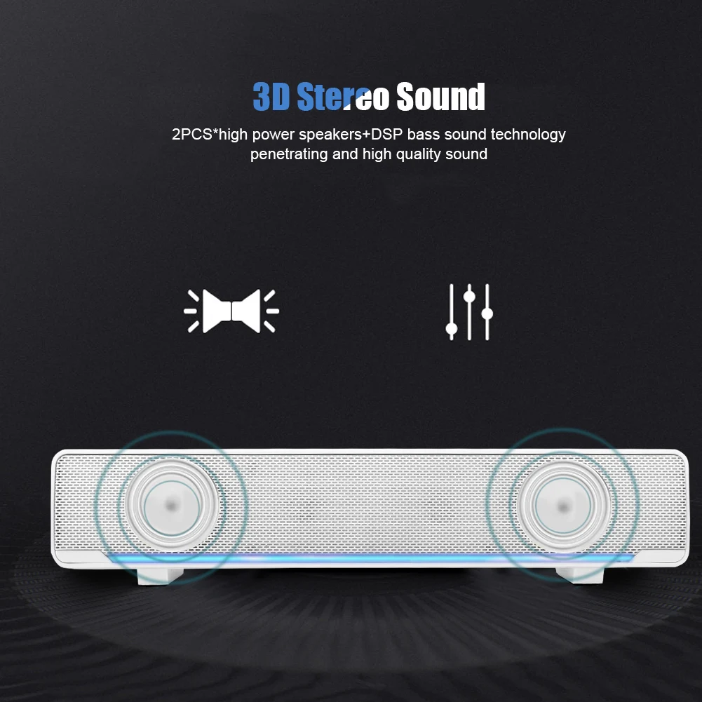 Usb-Soundbar Mit 3,5-Mm-Anschluss – Tragbarer Lautsprecher Mit Bass-Surround-Sound Für Pc, Handy &Amp; Musik Usb-Soundbar Mit 3,5-Mm-Anschluss – Tragbarer Lautsprecher Mit Bass-Surround-Sound Für Pc, Handy &Amp; Musik - Image 6