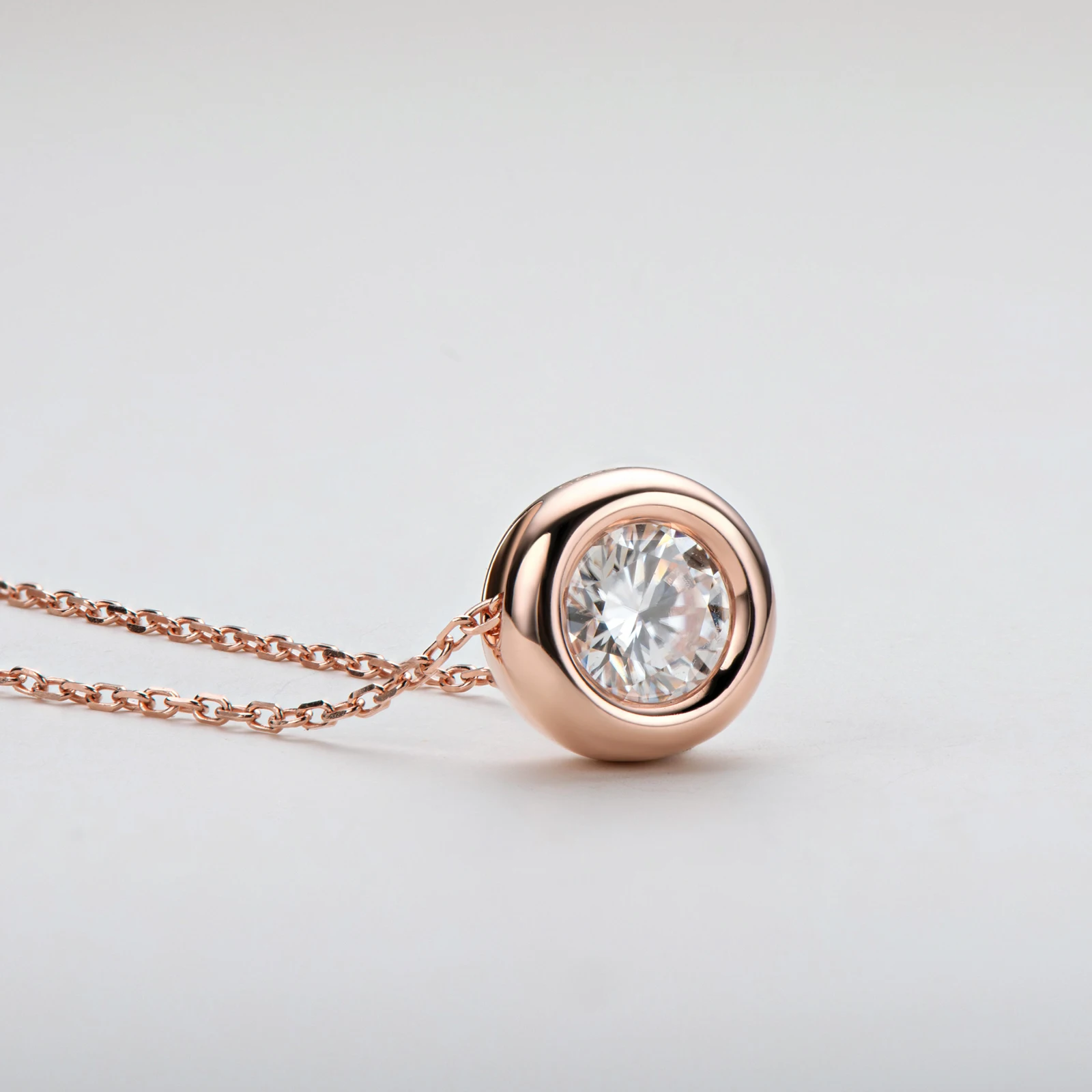 18 Karat Gelb-Roségold Vergoldetes 925Er Silber 3Ct 1-2Ct 9 Mm Lünette Moissanit Anhänger Halskette Für Damen Herren Geschenk Geburtstag Jahrestag 18 Karat Gelb-Roségold Vergoldetes 925Er Silber 3Ct 1-2Ct 9 Mm Lünette Moissanit Anhänger Halskette Für Damen Herren Geschenk Geburtstag Jahrestag - Image 4