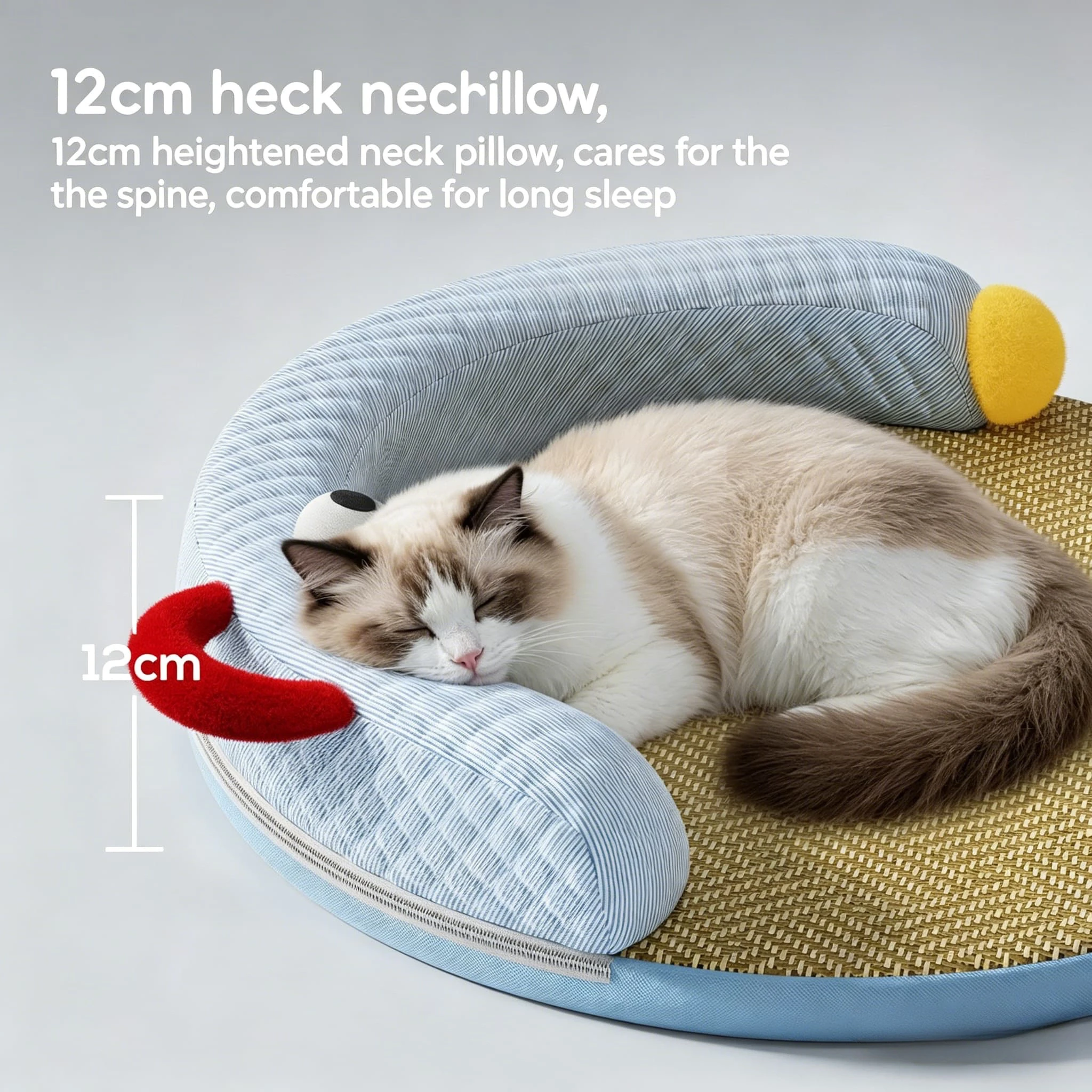 Atmungsaktives Katzenbett Aus Eisseide, Kühlendes Haustierbett Für Den Sommer, Abnehmbares, Waschbares Kissen Für Katzen, Schlafmatte Atmungsaktives Katzenbett Aus Eisseide, Kühlendes Haustierbett Für Den Sommer, Abnehmbares, Waschbares Kissen Für Katzen, Schlafmatte - Image 2
