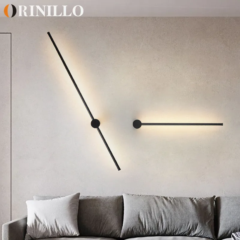 Moderne Minimalistische Led Rotierende Wandleuchte Innen Lange Wandlampe Wohnzimmer Schlafzimmer Hintergrund-Wandleuchte Moderne Minimalistische Led Rotierende Wandleuchte Innen Lange Wandlampe Wohnzimmer Schlafzimmer Hintergrund-Wandleuchte - Image 2