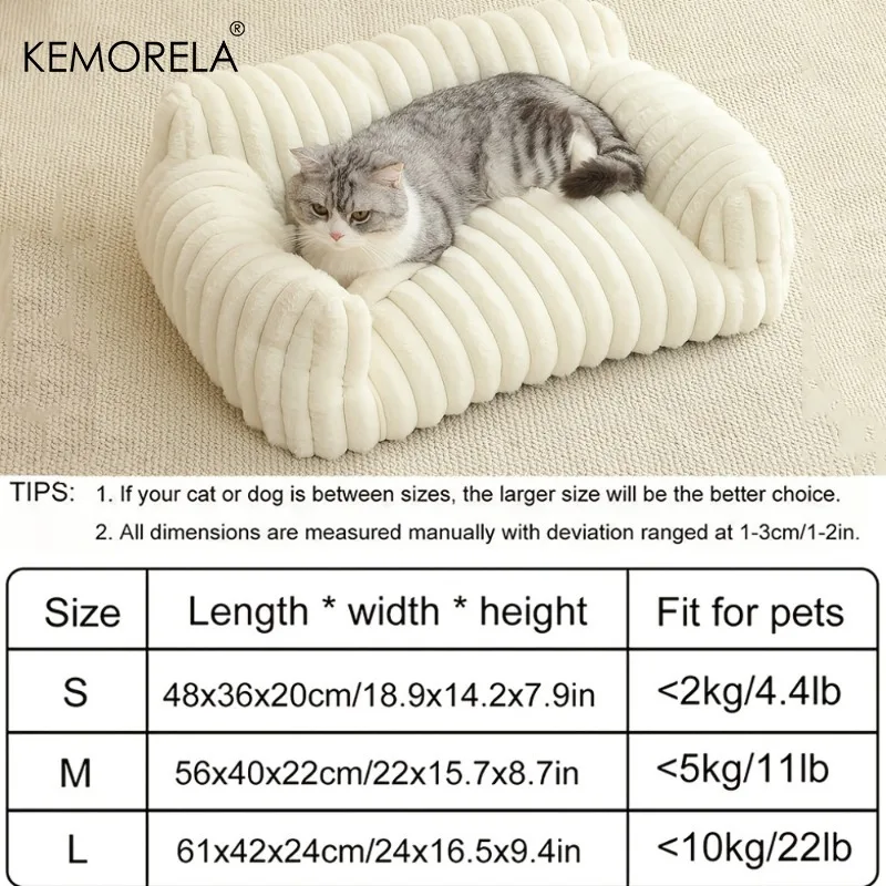 1Pcs Cat Sofa Bed-Soft Polyester Pet Bed With Striped Design, Breathable For All Seasons,Suitable For Small To Medium Cat 1Pcs Cat Sofa Bed-Soft Polyester Pet Bed With Striped Design, Breathable For All Seasons,Suitable For Small To Medium Cat - Image 6