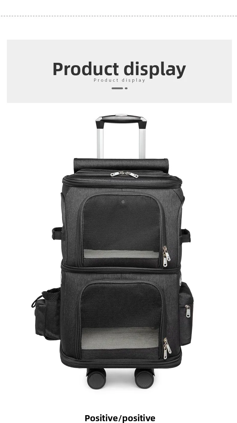 2-In-1 Rolling Pet Carrier Double Compartment Foldable Cat Stroller Large Breathable Travel Carrier For 2 Cats, Airline Approved 2-In-1 Rolling Pet Carrier Double Compartment Foldable Cat Stroller Large Breathable Travel Carrier For 2 Cats, Airline Approved - Image 33