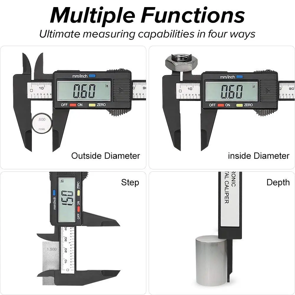 150Mm 100Mm Elektronischer Digitaler Messschieber Kohlefaser Zifferblatt Messschieber Mikrometer Messwerkzeug Digitales Lineal 150Mm 100Mm Elektronischer Digitaler Messschieber Kohlefaser Zifferblatt Messschieber Mikrometer Messwerkzeug Digitales Lineal - Image 2
