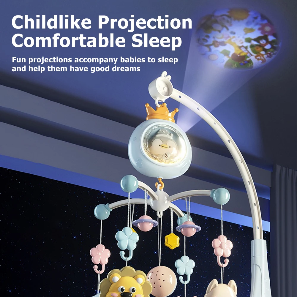 Baby Crib Mobile With Projector And Night Light, Remote Control Musical Rotating Toy With Soothing Lullabies For Newborns Baby Crib Mobile With Projector And Night Light, Remote Control Musical Rotating Toy With Soothing Lullabies For Newborns - Image 2