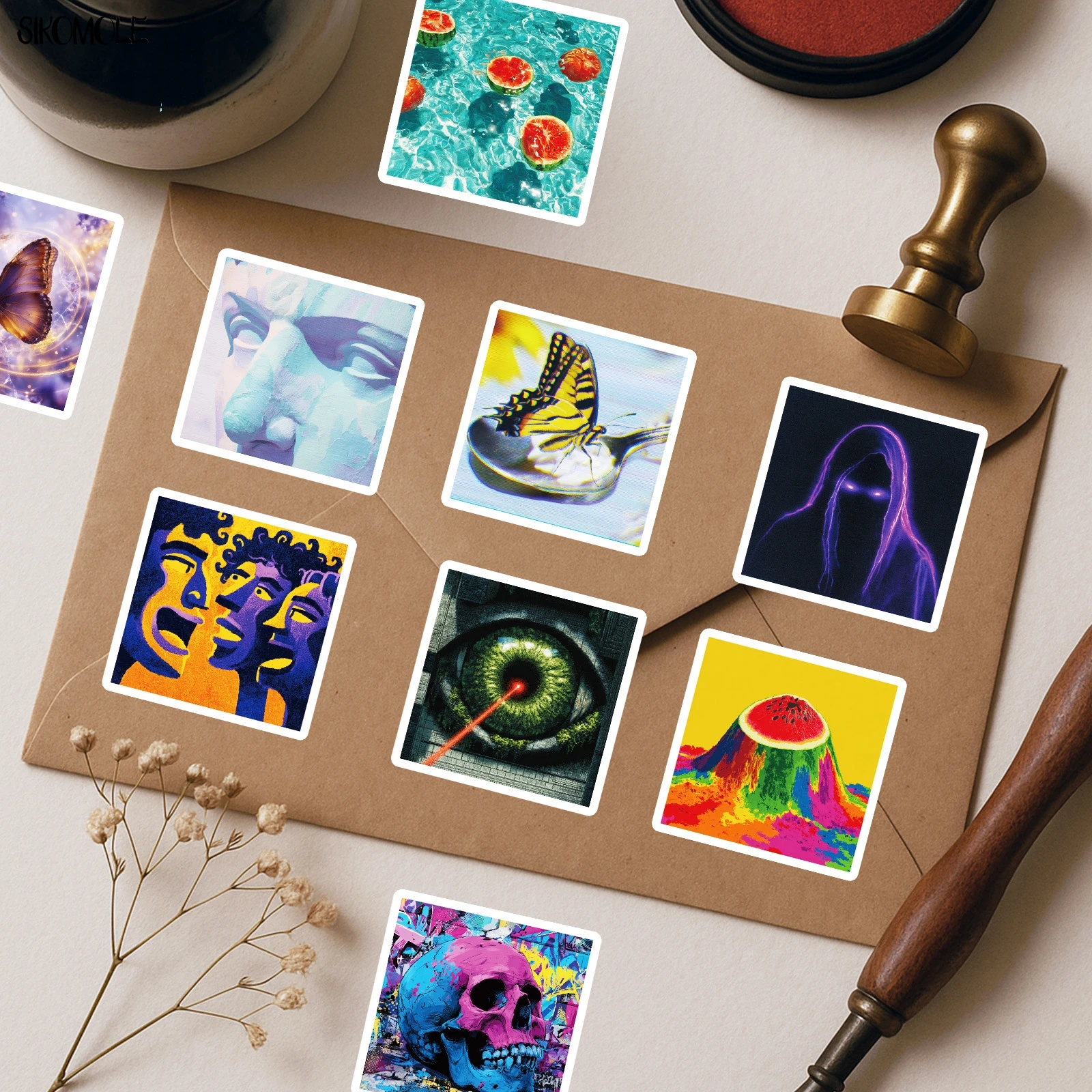 10/30/56Pcs Ästhetische Sticker In Schillernden Farben – Diy Aufkleber Für Scrapbook, Laptop, Koffer Und Stationery 10/30/56Pcs Ästhetische Sticker In Schillernden Farben – Diy Aufkleber Für Scrapbook, Laptop, Koffer Und Stationery - Image 2
