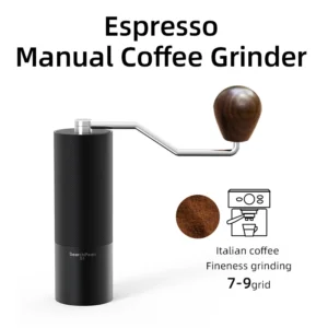 SearchPean S1Espresso Manuelle Kaffeemühle/Tiny2s Stahlgrat-Handmühle, leicht und praktisch, geeignet für Zuhause und Camping