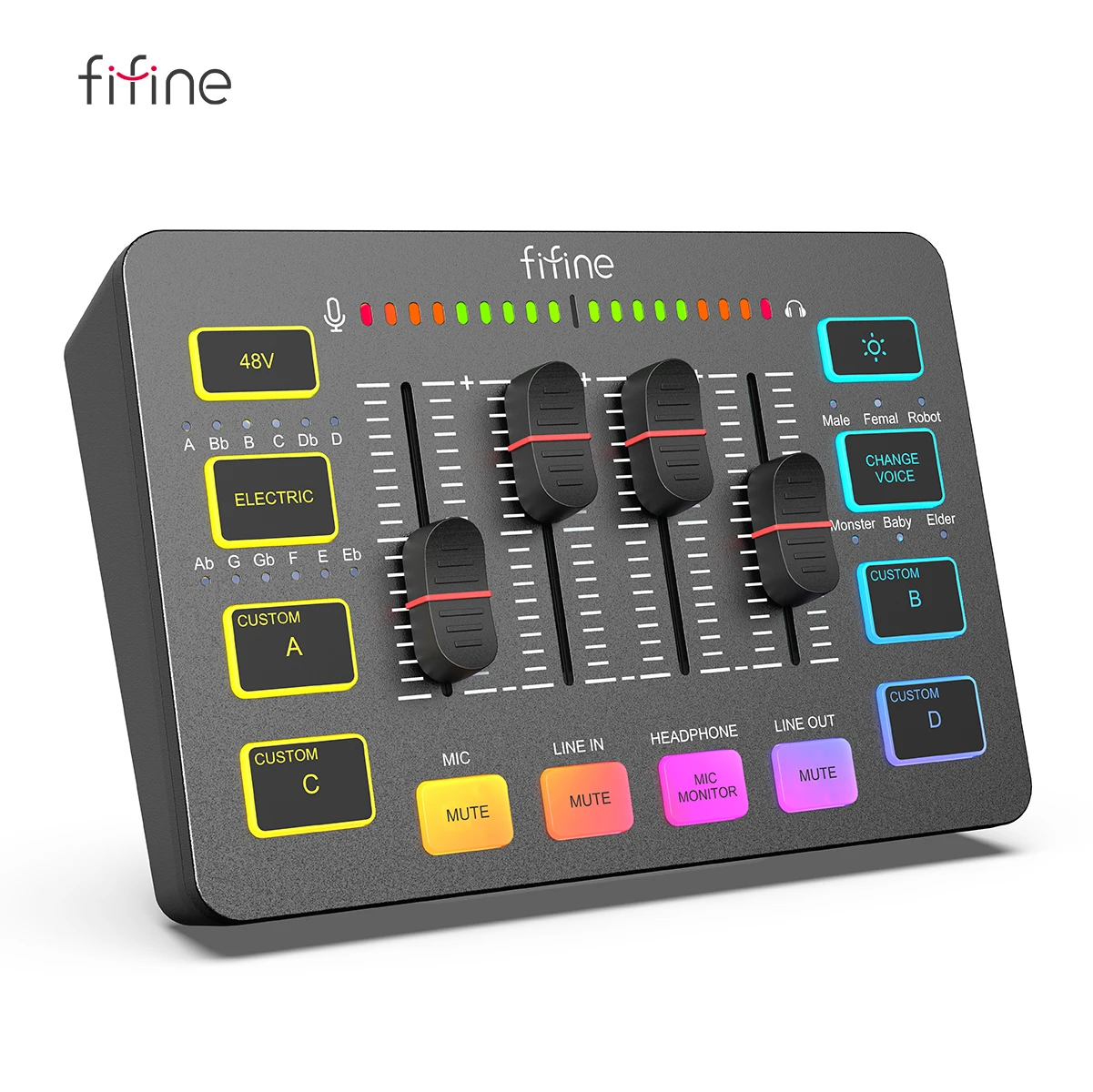 Fifine Ampligame Sc3 Usb-Gaming-Mixer Mit Xlr-Mikrofonanschluss, 48 V Phantomspeisung, Rgb &Amp; Soundkarte Für Podcasting, Streaming &Amp; Gaming Fifine Ampligame Sc3 Usb-Gaming-Mixer Mit Xlr-Mikrofonanschluss, 48 V Phantomspeisung, Rgb &Amp; Soundkarte Für Podcasting, Streaming &Amp; Gaming - Image 8