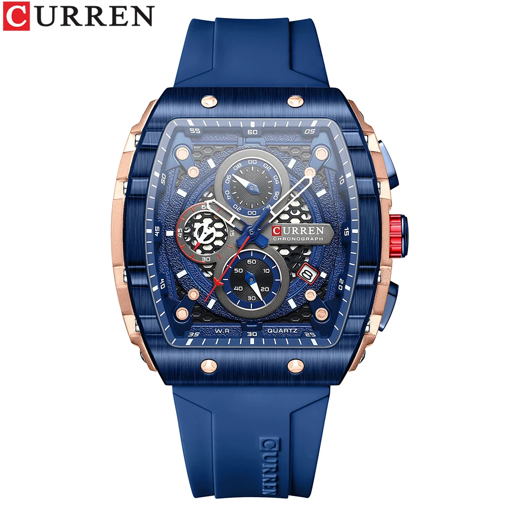 Curren Top Marke Herrenuhren Luxus Quadratische Quarz-Armbanduhr Wasserdicht Leuchtende Chronographenuhr Für Männer Datum Uhr Curren Top Marke Herrenuhren Luxus Quadratische Quarz-Armbanduhr Wasserdicht Leuchtende Chronographenuhr Für Männer Datum Uhr - Image 7
