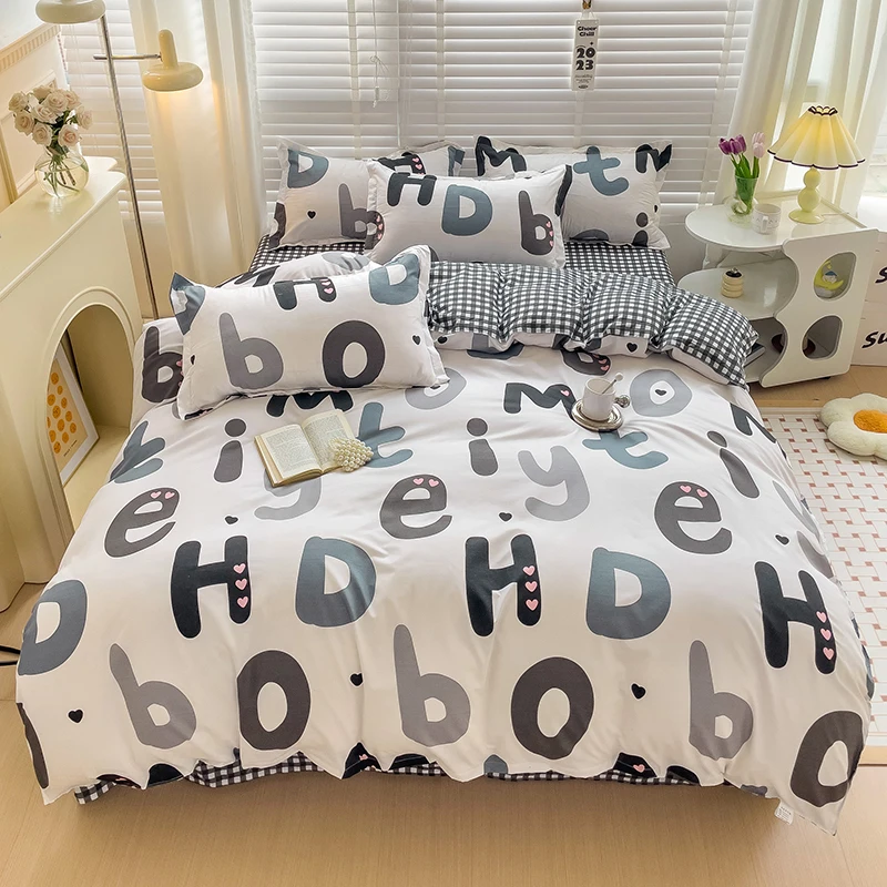Bonenjoy Black And White Colo Striped Bed Cover Sets Single/Twin/Double/Queen/King Quilt Cover Bed Sheet Pillowcase Bedding Kit Bonenjoy Black And White Colo Striped Bed Cover Sets Single/Twin/Double/Queen/King Quilt Cover Bed Sheet Pillowcase Bedding Kit - Image 15