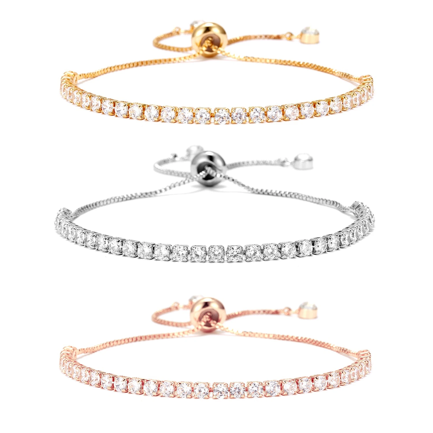 Funkelnde Zirkon-Tennisarmbänder Für Damen Modische Kristallketten-Handarmbänder Trendige Party-Verlobungs-Hochzeits-Charm-Schmuckstücke Funkelnde Zirkon-Tennisarmbänder Für Damen Modische Kristallketten-Handarmbänder Trendige Party-Verlobungs-Hochzeits-Charm-Schmuckstücke - Image 3