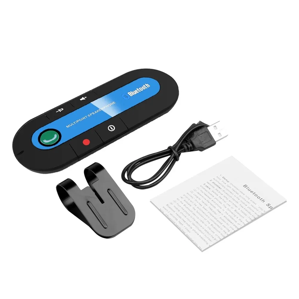 Bluetooth Freisprecheinrichtung Fürs Auto – Kabelloser Lautsprecher Mit Sonnenblenden-Clip, Mp3-Player Und Stereo-Audio Bluetooth Freisprecheinrichtung Fürs Auto – Kabelloser Lautsprecher Mit Sonnenblenden-Clip, Mp3-Player Und Stereo-Audio - Image 9