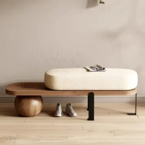 Creative Solid Wood Shoe Bench for Living Room, Home Entrance, Porch, or Bedroom——Nordic Style Ottoman Stool Upholstered Bench