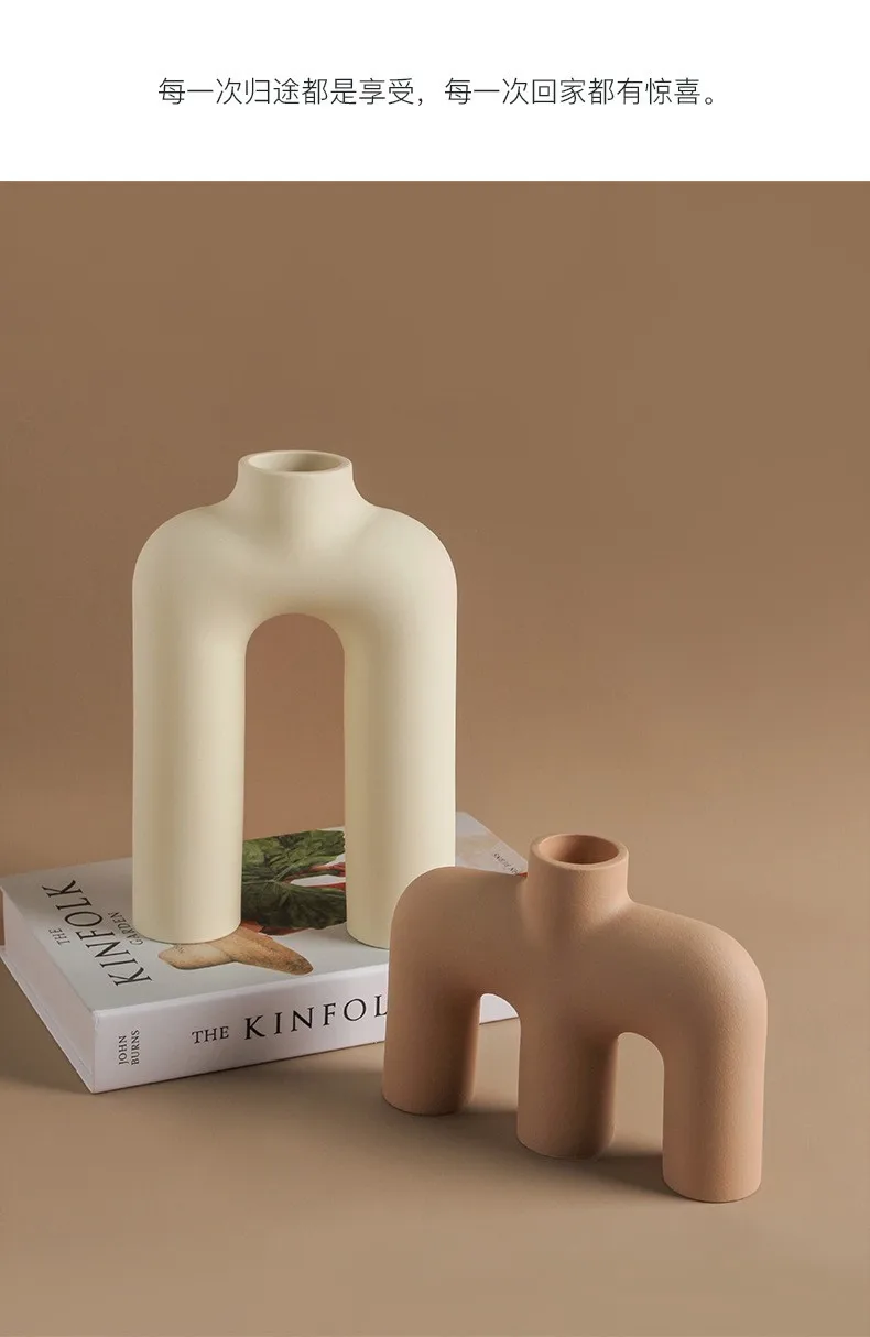 Ins Keramik-Kunstvase, Modernes, Einfaches Blumenarrangement Für Zuhause, Wohnzimmer, Advanced Sense Dekorationsgerät, Neu Ins Keramik-Kunstvase, Modernes, Einfaches Blumenarrangement Für Zuhause, Wohnzimmer, Advanced Sense Dekorationsgerät, Neu - Image 3