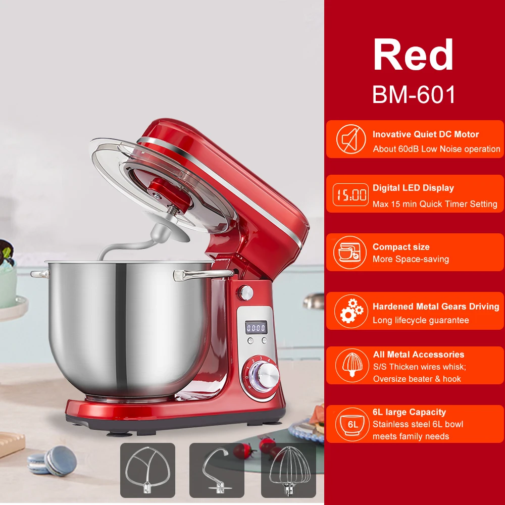 Biolomix Küchen-Lebensmittel-Standmixer, Mixer, Leiser Motor, Sahne-Ei-Schneebesen, Peitsche, Teigkneter, 6 Geschwindigkeiten, 1200 W, 6 L, Dc Biolomix Küchen-Lebensmittel-Standmixer, Mixer, Leiser Motor, Sahne-Ei-Schneebesen, Peitsche, Teigkneter, 6 Geschwindigkeiten, 1200 W, 6 L, Dc - Image 11