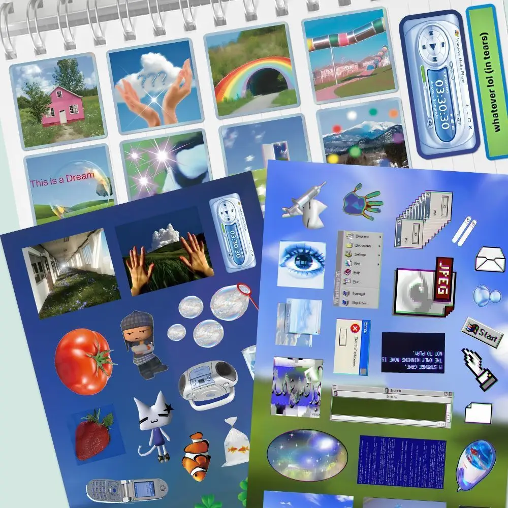 8/16 Blatt Y2K Gen Z Electronic Memories Style Retro Dreamcore Collages Journals Diary Scrapbook Sticker 8/16 Blatt Y2K Gen Z Electronic Memories Style Retro Dreamcore Collages Journals Diary Scrapbook Sticker - Image 2