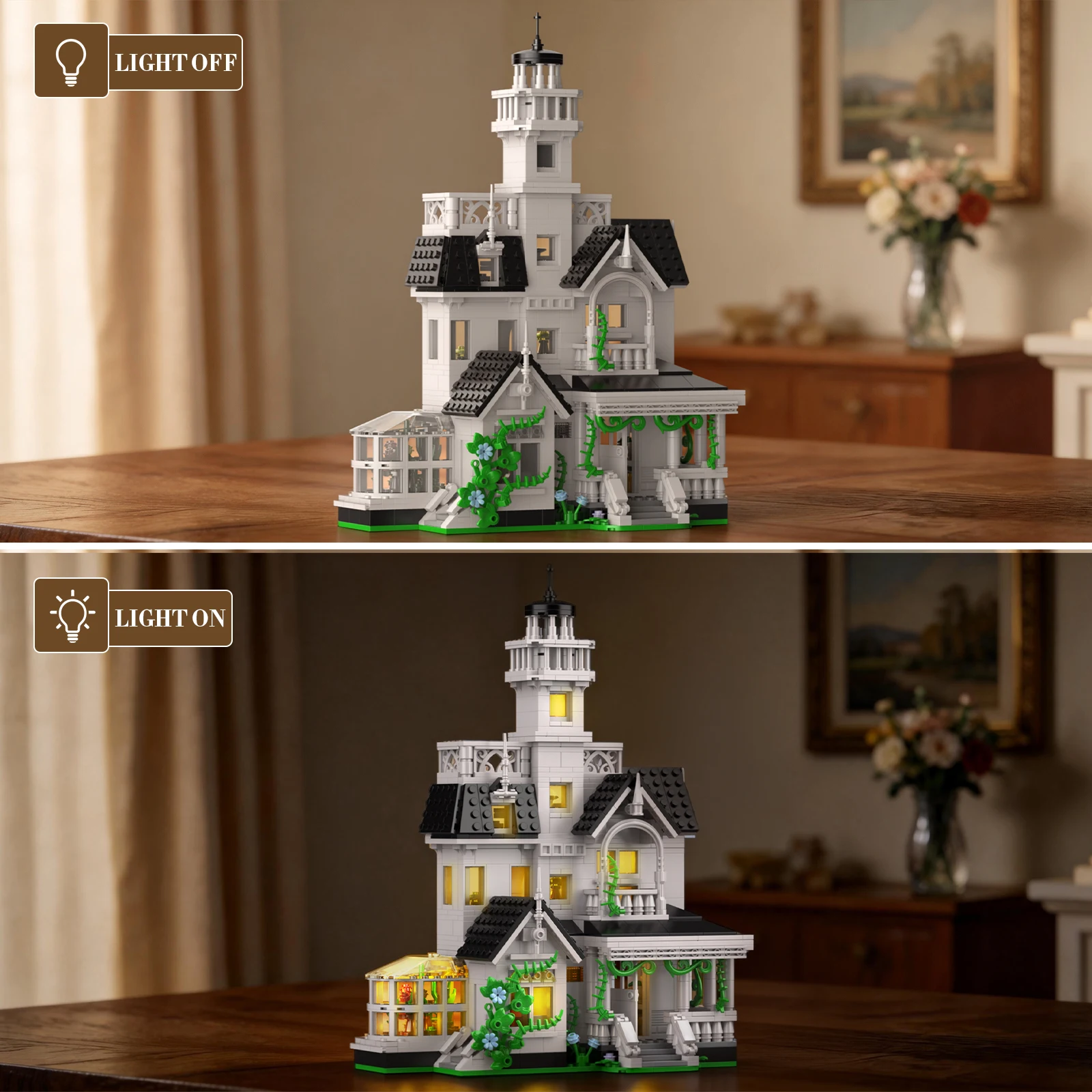 1162 Magisches Haus Modellbausatz Moc Bausteine Mit Beleuchtung Schloss-Konstruktionsspielzeug Für Erwachsene Unisex Heimdekoration Geschenke 1162 Magisches Haus Modellbausatz Moc Bausteine Mit Beleuchtung Schloss-Konstruktionsspielzeug Für Erwachsene Unisex Heimdekoration Geschenke - Image 3