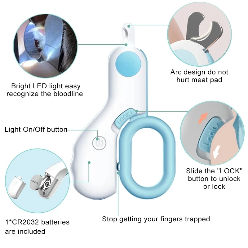 Professionelle Katzen Nagelknipser Mit Led Licht Für Haustierpflege Professionelle Katzen Nagelknipser Mit Led Licht Für Haustierpflege - Image 3