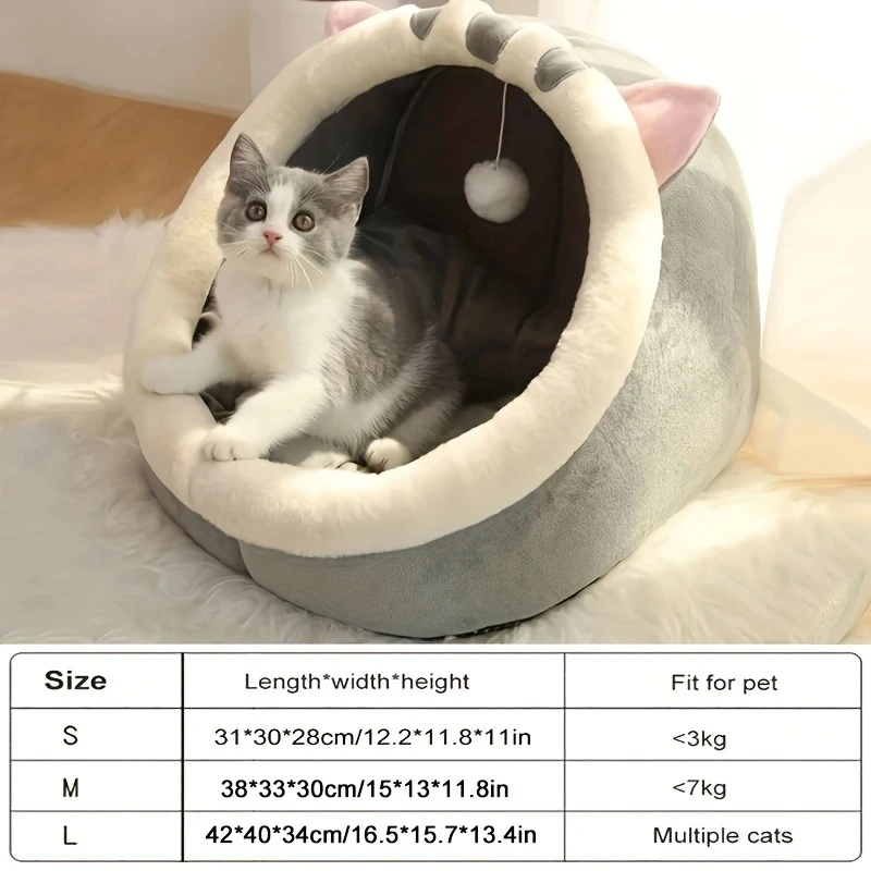 Cute Cat Bed Soft Kitten Mat Cozy Cat House Breathable Cat Sleeping Basket Suitable For Large Medium Small Cats Sleeping Use Cute Cat Bed Soft Kitten Mat Cozy Cat House Breathable Cat Sleeping Basket Suitable For Large Medium Small Cats Sleeping Use - Image 2