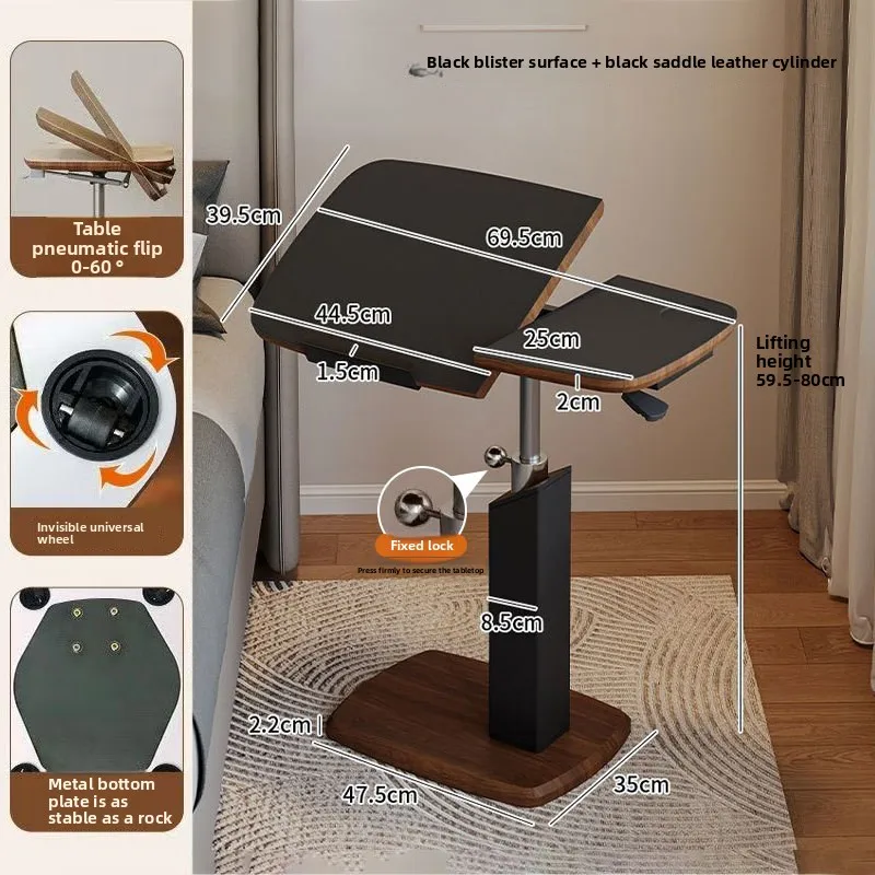 Lifting Table Living Room Sofa Small Table Removable Bedside Computer Table Saddle Leather Desktop Flip Small Side Table Coffee Lifting Table Living Room Sofa Small Table Removable Bedside Computer Table Saddle Leather Desktop Flip Small Side Table Coffee - Image 5