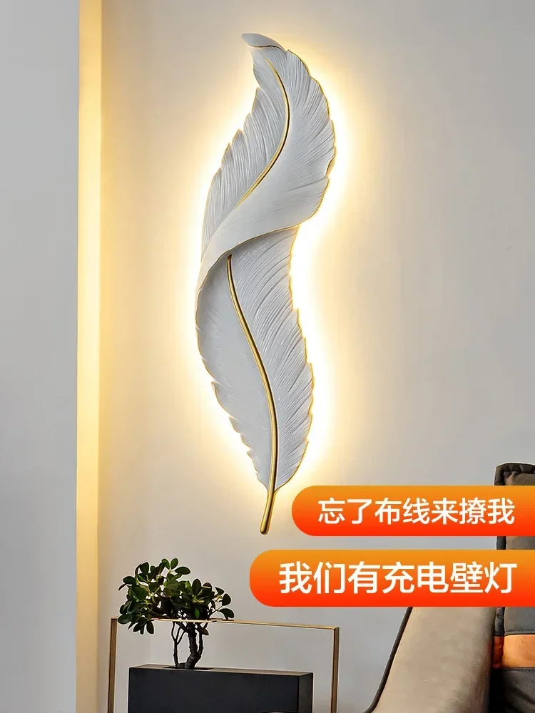 Moderne Wohnzimmer Korridor Beleuchtung Wand Lampe Nordic Wohnkultur Schlafzimmer Nacht Lampen Licht Luxus Kreative Led Feder Lampe Moderne Wohnzimmer Korridor Beleuchtung Wand Lampe Nordic Wohnkultur Schlafzimmer Nacht Lampen Licht Luxus Kreative Led Feder Lampe - Image 6