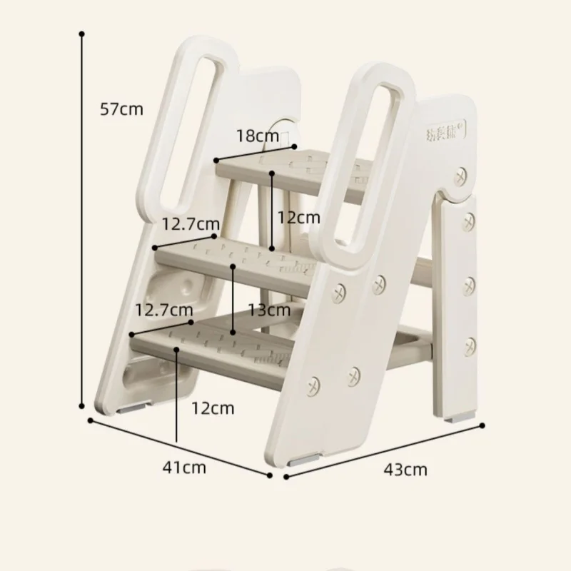 3-Step Bathroom Stool Children'S Step Stool Kids Foldable Stool With Handles Anti-Slip For Kids Toddler Non-Slip Ladder 3-Step Bathroom Stool Children'S Step Stool Kids Foldable Stool With Handles Anti-Slip For Kids Toddler Non-Slip Ladder - Image 12