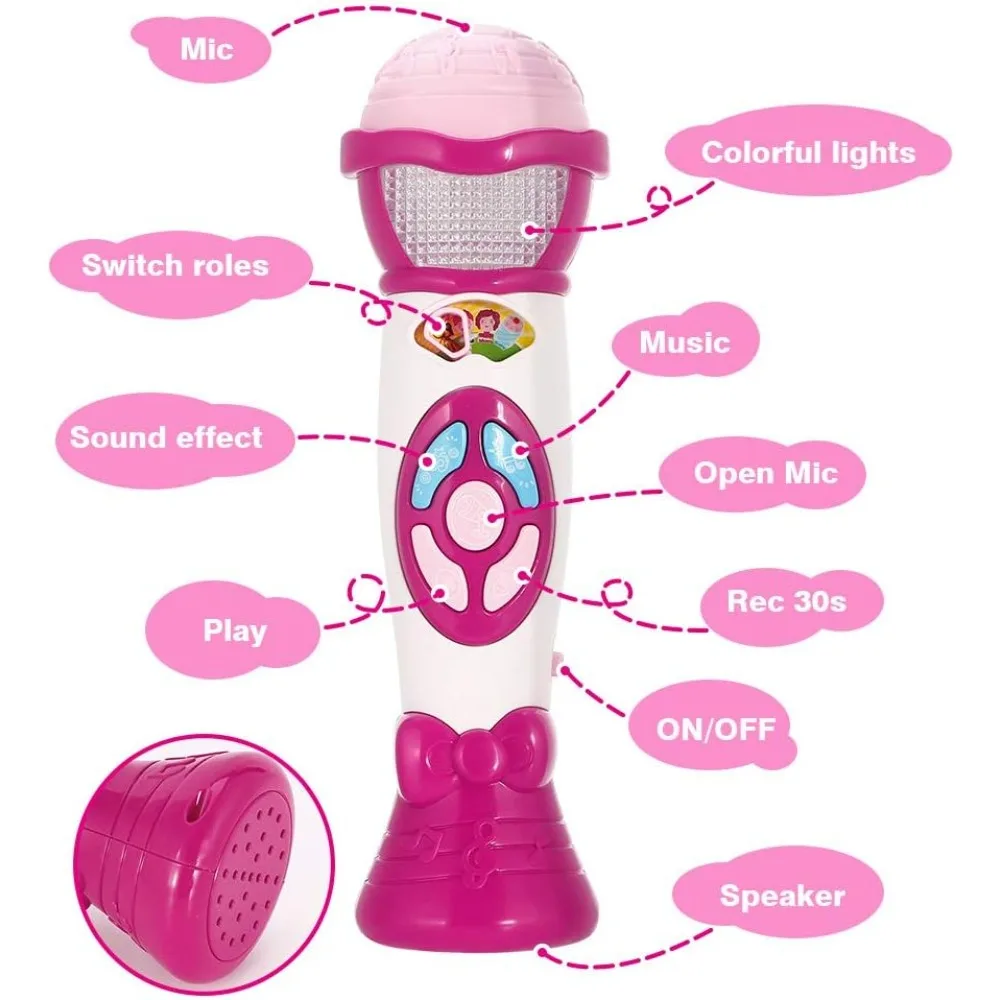 Mikrofon Für Kinder Mit Stimmveränderung, Karaoke-Mikrofone Mit Aufnahme- Und Musikwiedergabefunktion, Bunte Lichter, Geschenke Für Jungen Und Mädchen, Party-Gesangsmikrofon Für Kinder. Mikrofon Für Kinder Mit Stimmveränderung, Karaoke-Mikrofone Mit Aufnahme- Und Musikwiedergabefunktion, Bunte Lichter, Geschenke Für Jungen Und Mädchen, Party-Gesangsmikrofon Für Kinder. - Image 3