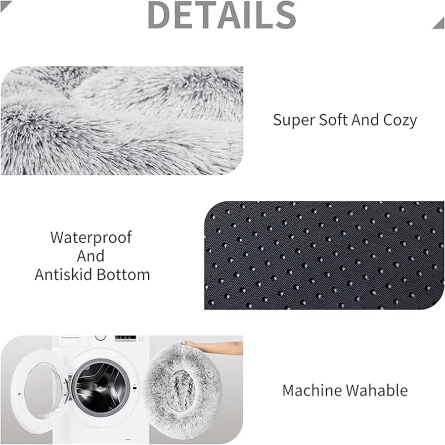 Soft Pet Cat Bed Pad Plush Warm Faux Fur Dog Calm Bed Donut Round Bed Comfortable Sleeping Washable For Small Medium Dog And Cat Soft Pet Cat Bed Pad Plush Warm Faux Fur Dog Calm Bed Donut Round Bed Comfortable Sleeping Washable For Small Medium Dog And Cat - Image 13