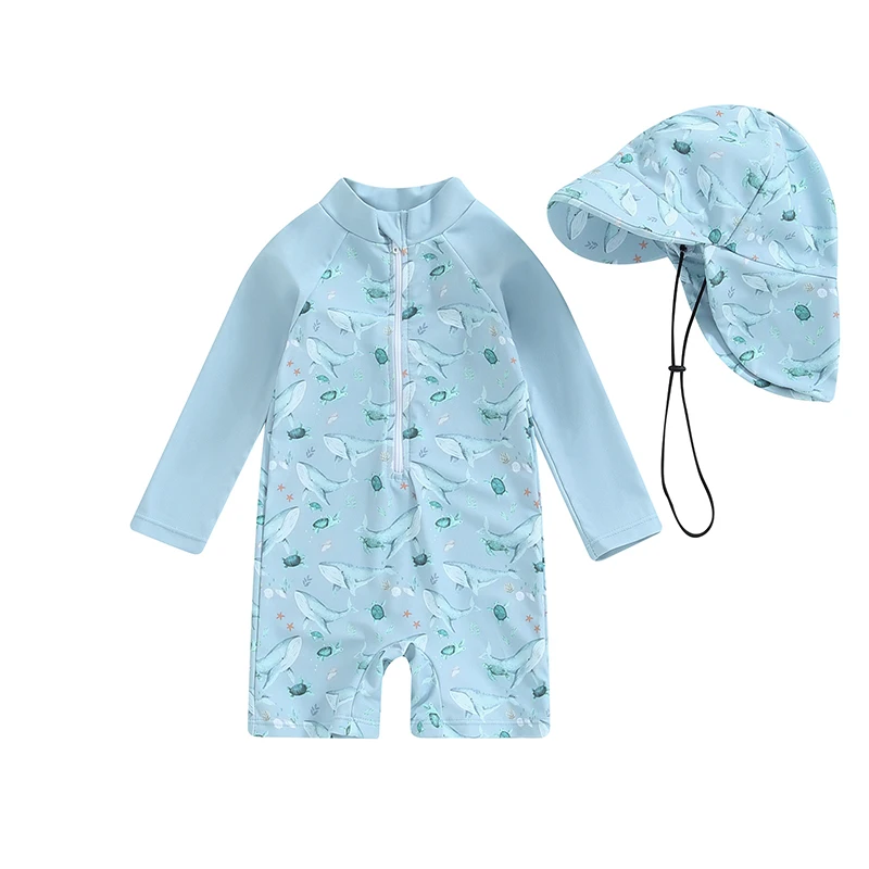 Tregren Toddler Boys Rash Guard Swimsuit Long Sleeve Turtle/Dinosaur Print Infant Bathing Suit Swimwear With Swim Caps Beachwear Tregren Toddler Boys Rash Guard Swimsuit Long Sleeve Turtle/Dinosaur Print Infant Bathing Suit Swimwear With Swim Caps Beachwear - Image 10