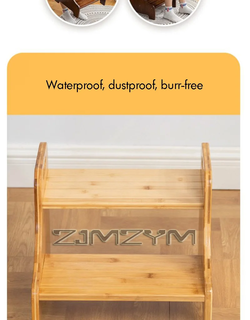 Solid Wood 2 Step Footstool Sturdy Kitchen Ladder Compact Stair Steps For Home Use Up To Washer Shoe Changing Stool Solid Wood 2 Step Footstool Sturdy Kitchen Ladder Compact Stair Steps For Home Use Up To Washer Shoe Changing Stool - Image 19