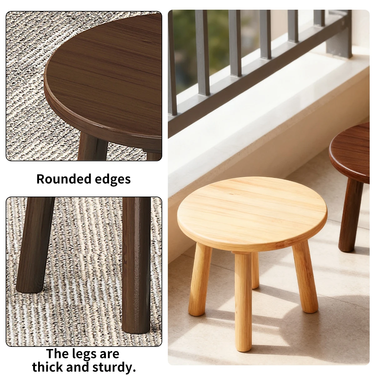 1Pc Bamboo Round Stool For Living Room &Amp; Balcony, Sturdy Lightweight Multifunctional Stool. 1Pc Bamboo Round Stool For Living Room &Amp; Balcony, Sturdy Lightweight Multifunctional Stool. - Image 9