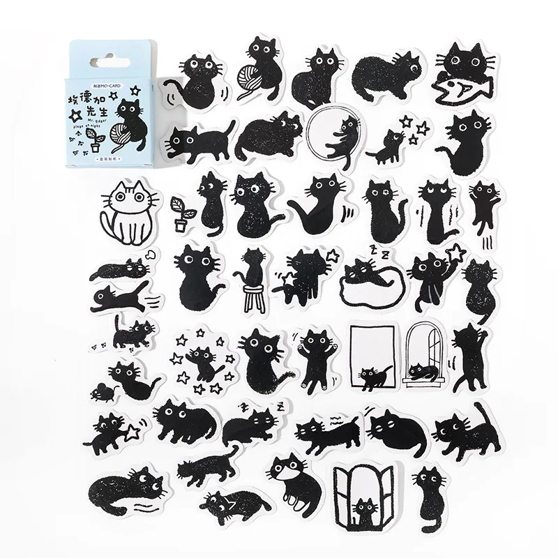45 Katzen-Aufkleber Im Set – Niedliche Cartoon-Kätzchen Sticker Für Notizbücher, Fotoalben, Journals &Amp; Diy-Dekoration 45 Katzen-Aufkleber Im Set – Niedliche Cartoon-Kätzchen Sticker Für Notizbücher, Fotoalben, Journals &Amp; Diy-Dekoration - Image 2