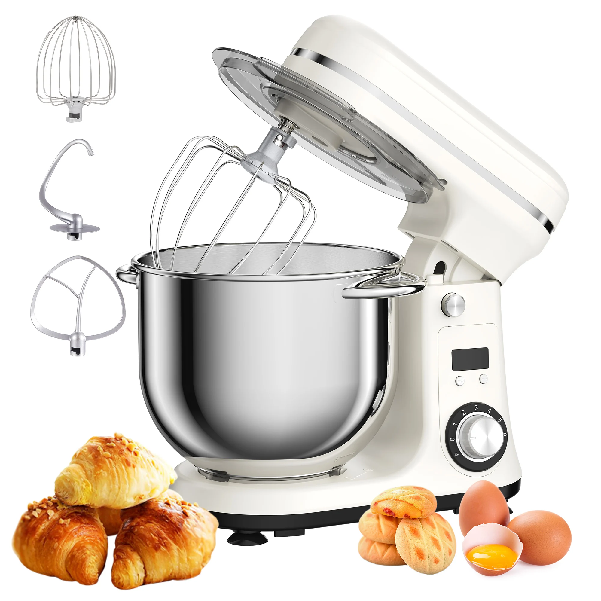 Biolomix Küchen-Lebensmittel-Standmixer, Mixer, Leiser Motor, Sahne-Ei-Schneebesen, Peitsche, Teigkneter, 6 Geschwindigkeiten, 1200 W, 6 L, Dc Biolomix Küchen-Lebensmittel-Standmixer, Mixer, Leiser Motor, Sahne-Ei-Schneebesen, Peitsche, Teigkneter, 6 Geschwindigkeiten, 1200 W, 6 L, Dc - Image 7