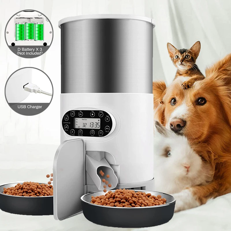 Cat Timing Feeder Smart App Cat Feeder Stainless Steel Double Meal Pet Food Remote Feeding Automatic Dispenser Suitable Cats Dog Cat Timing Feeder Smart App Cat Feeder Stainless Steel Double Meal Pet Food Remote Feeding Automatic Dispenser Suitable Cats Dog - Image 15