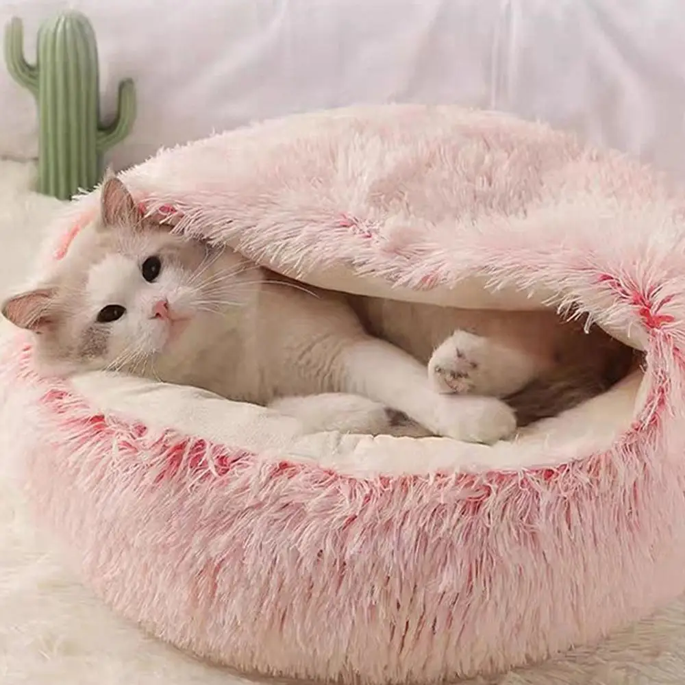 Winter Plush Pet Cat Bed Round Cat Cushion Cat House Warm Cats Basket Pet Sleep Bag Kitten Nest Kennel For Pet Dog Cats Winter Plush Pet Cat Bed Round Cat Cushion Cat House Warm Cats Basket Pet Sleep Bag Kitten Nest Kennel For Pet Dog Cats - Image 3