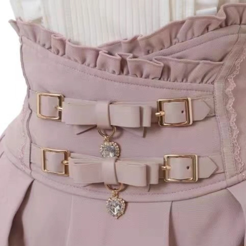 Sweet Lolita Jirai Kei Skort Mit Hoher Taille – Kurzer Rock Mit Doppelter Schleife Und Schnalle Für Damen, Japanische Y2K-Kawaii-Mode, Sommer, Lässig Sweet Lolita Jirai Kei Skort Mit Hoher Taille – Kurzer Rock Mit Doppelter Schleife Und Schnalle Für Damen, Japanische Y2K-Kawaii-Mode, Sommer, Lässig - Image 5