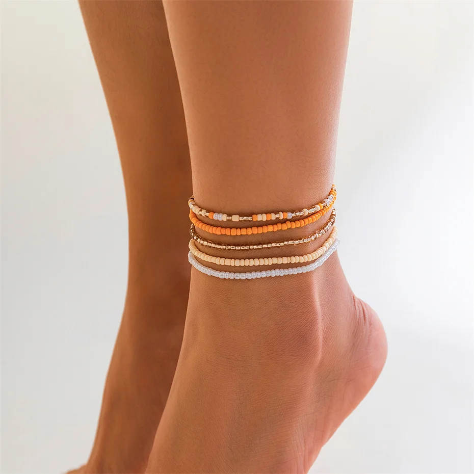 Ingemark Boho-Fußkettchen-Set Mit Bunten Rocailles Für Damen, Sommer, Strand, Schlichtes Elastisches Kettenarmband, Barfuß-Knöchel Am Bein, Schmuck Ingemark Boho-Fußkettchen-Set Mit Bunten Rocailles Für Damen, Sommer, Strand, Schlichtes Elastisches Kettenarmband, Barfuß-Knöchel Am Bein, Schmuck - Image 8