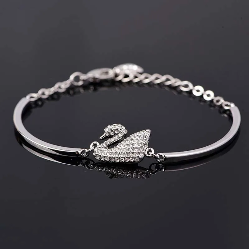 Luxus Zirkon Charm Armband Schmuck Zubehör Für Frauen Party Geschenke Mode Gold Rose Gold Schwan Armreif Luxus Zirkon Charm Armband Schmuck Zubehör Für Frauen Party Geschenke Mode Gold Rose Gold Schwan Armreif - Image 5