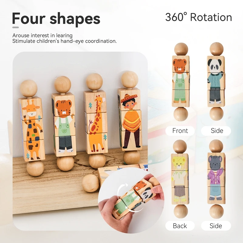 Baby Wooden Rotating Jigsaw Puzzle Hand Bell Toy Montessori Educational Sensory Cognition Toys Wooden Music Rattle Toy Baby Gift Baby Wooden Rotating Jigsaw Puzzle Hand Bell Toy Montessori Educational Sensory Cognition Toys Wooden Music Rattle Toy Baby Gift - Image 4