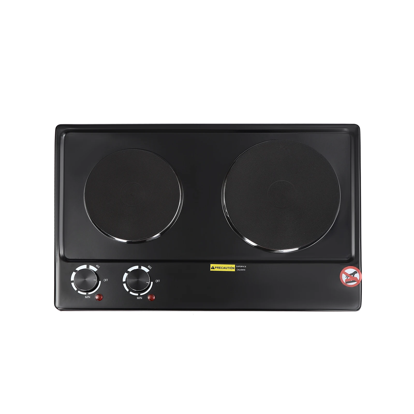 Elektroherd Mit 2-Platten | 2500 W Elektroherd-Kochfeld | Knopfsteuerung, 6-Gang Elektroherd Mit 2-Platten | 2500 W Elektroherd-Kochfeld | Knopfsteuerung, 6-Gang - Image 2
