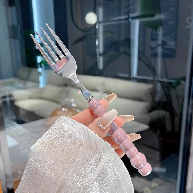 Steakgabel Aus Edelstahl Mit Perlengriff, Dessertgabel, Salatgabel, Dessert- Und Pastagabel, Küchenzubehör Und Gadgets Steakgabel Aus Edelstahl Mit Perlengriff, Dessertgabel, Salatgabel, Dessert- Und Pastagabel, Küchenzubehör Und Gadgets - Image 5