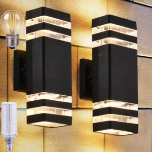 LED-Wandleuchten für den Außenbereich, E27, Außenwandleuchte, IP65, wasserdicht, LED-Wandleuchte für Veranda, Haustür, Garten, Wandleuchte
