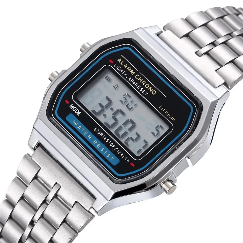 Luxuriöse Led Digital Herrenuhr Edelstahl Elektronische Armbanduhr Schlichte Business Gold Silber Reloj Hombre Luxuriöse Led Digital Herrenuhr Edelstahl Elektronische Armbanduhr Schlichte Business Gold Silber Reloj Hombre - Image 2