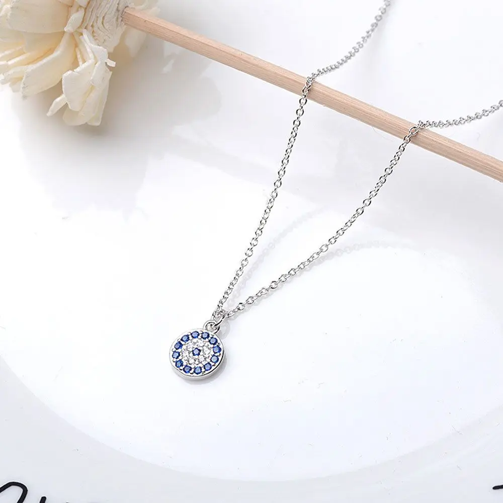 Dünnes Metallgeschenk Für Frauen Und Mädchen, Kette Mit Kristallanhänger, Roségold/Silberfarbe, Blaue Accessoires, Schmuck, Halskette, Halsband Dünnes Metallgeschenk Für Frauen Und Mädchen, Kette Mit Kristallanhänger, Roségold/Silberfarbe, Blaue Accessoires, Schmuck, Halskette, Halsband - Image 5