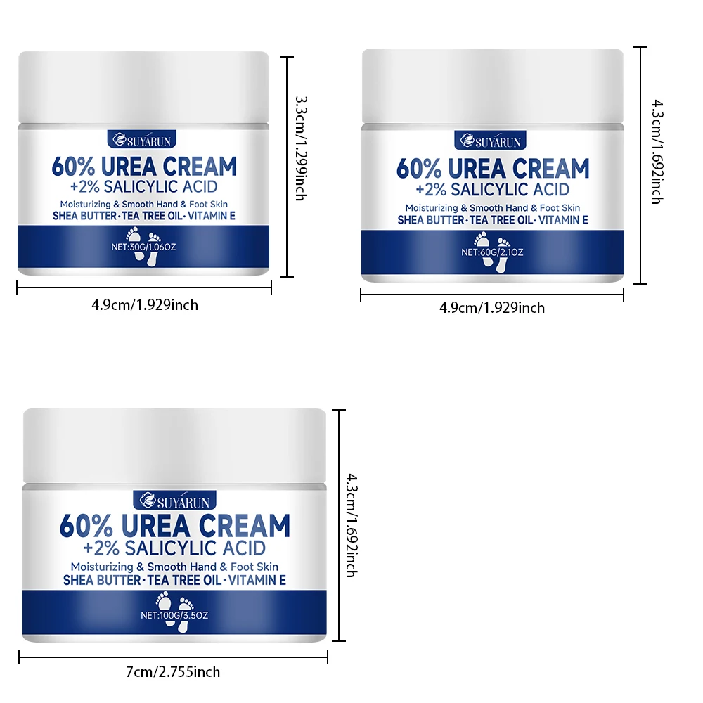Suyarun 60 % Harnstoff-Fußcreme Für Rissige Fersen Und Trockene Haut – Intensive Feuchtigkeitsspendende Behandlung, Hornhautentferner, Diabetische Fußpflege. Suyarun 60 % Harnstoff-Fußcreme Für Rissige Fersen Und Trockene Haut – Intensive Feuchtigkeitsspendende Behandlung, Hornhautentferner, Diabetische Fußpflege. - Image 4
