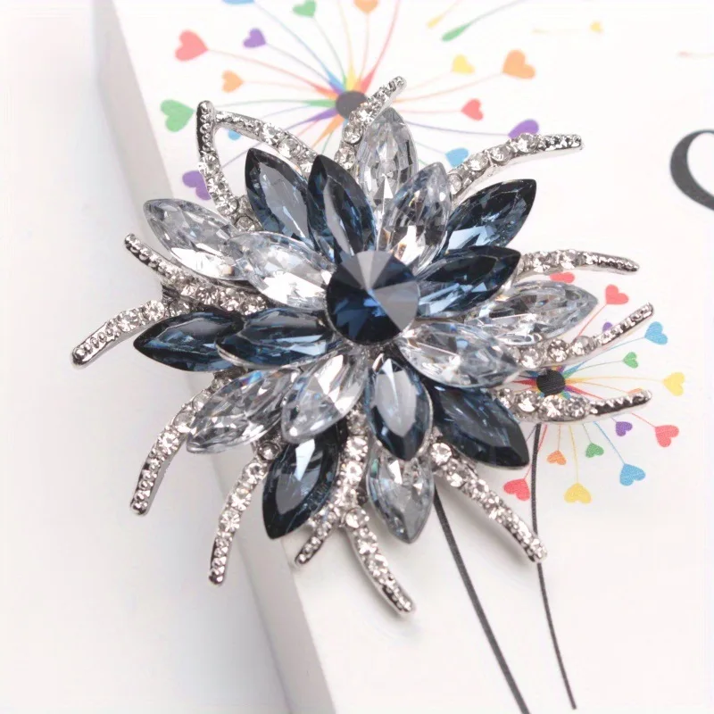 Mehrfarbige Kristallblumen-Brosche, Voll Mit Strass Besetztes Sonnenstrahl-Design, Luxuriöse Statement-Anstecknadel, Eleganter Modeschmuck Für Damen, Ideal Für Mäntel &Amp; Kleider, Perfektes Geschenk Für Hochzeiten &Amp; Partys Mehrfarbige Kristallblumen-Brosche, Voll Mit Strass Besetztes Sonnenstrahl-Design, Luxuriöse Statement-Anstecknadel, Eleganter Modeschmuck Für Damen, Ideal Für Mäntel &Amp; Kleider, Perfektes Geschenk Für Hochzeiten &Amp; Partys - Image 2