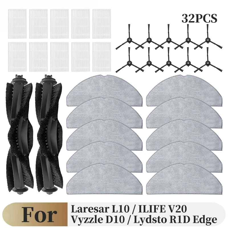 Für (Ilife V20 / Vyzzle D10 / Laresar L10 / Lydsto R1D Edge / Roidmi Eve Rook S) Ersatzteile: Hauptbürste, Seitenbürste, Filter, Wischmopp Für (Ilife V20 / Vyzzle D10 / Laresar L10 / Lydsto R1D Edge / Roidmi Eve Rook S) Ersatzteile: Hauptbürste, Seitenbürste, Filter, Wischmopp - Image 8