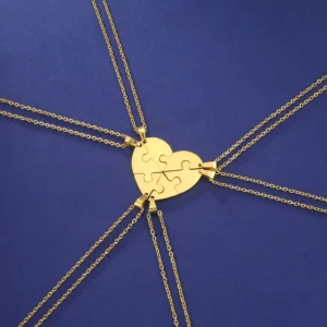 Dreamtimes Liebe Herz Puzzle Anhänger Halskette 2/3/4/5/6 Stück Edelstahl Frauen Männer Schmuck Liebhaber Familie Freunde Geschenke
