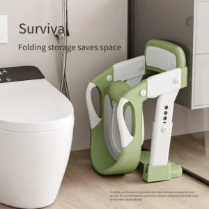 Kids Toilet Step Stool Potty Training Seat with Ladder Boys Girls Baby Toilet Seat Adjustable Step-on Stool for Adult Toilet