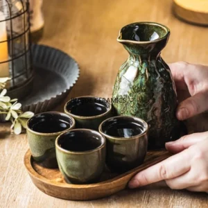 Japanese Bar Sets Ceramic 1 Pot 4 Cups Wine Sets Vintage Liquor Mug Separator Kitchen Baijiu Tea Coffee Cup Tableware Gifts